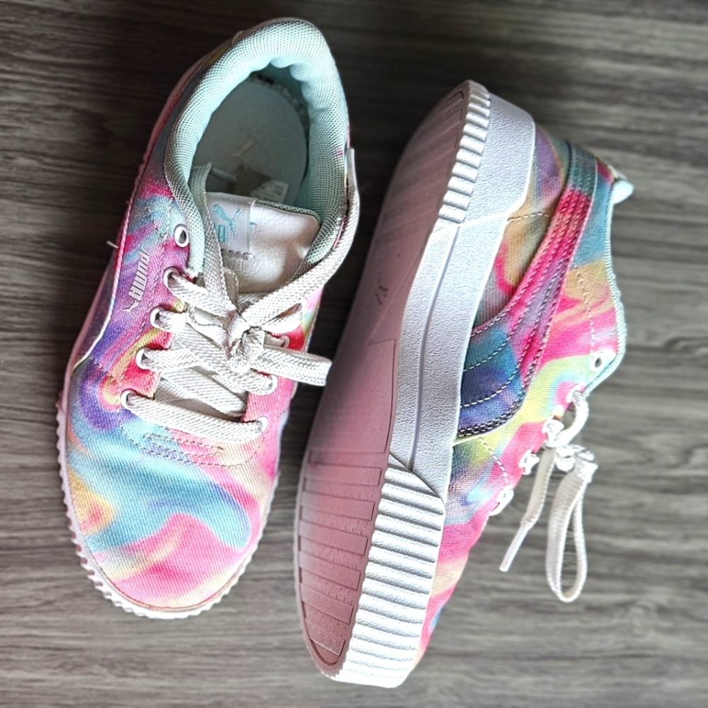 PUMA girls Carina Swirl tye die sz 2